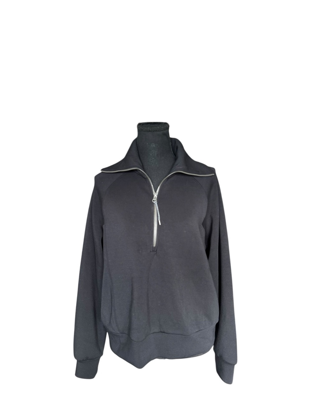 SPANX AirEssentials Black Half Zip Pullover Sweatshirt Top Medium Athleisure